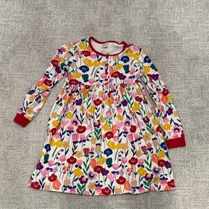 Hannah Multicolor Floral Dress with Red Accents